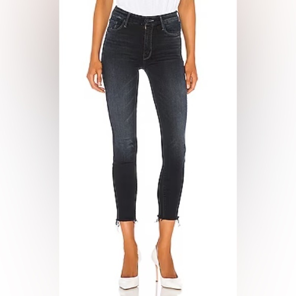 Mother High Waisted Looker Ankle Fray Jeans Size 25